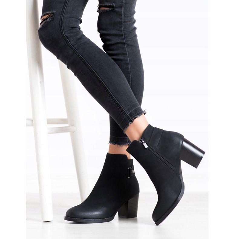 J. Star Udobne čizme na post crno 2