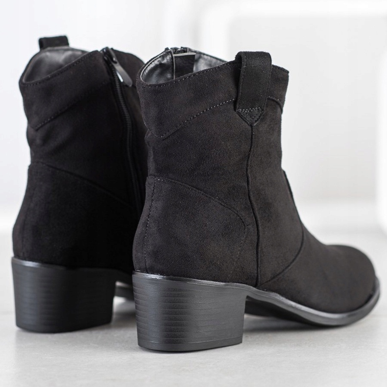 SHELOVET Crne kaubojske čizme crno 1