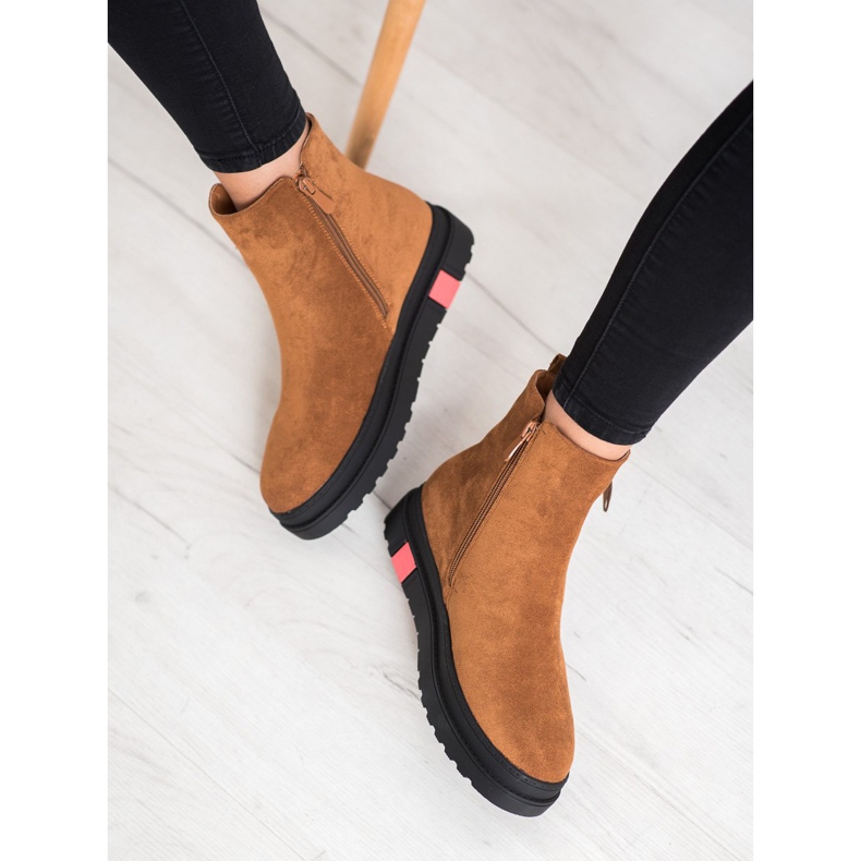 Seastar Čizme na crnoj platformi smeđa 1