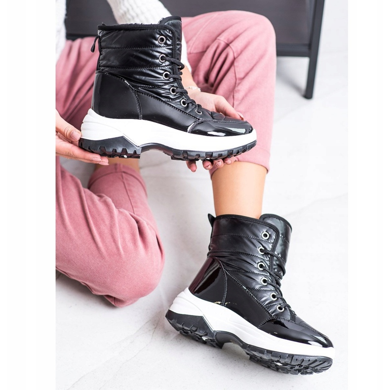 SHELOVET Udobne crne čizme za snijeg crno 1