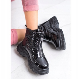 SHELOVET Snježne čizme na klizaču crna 1