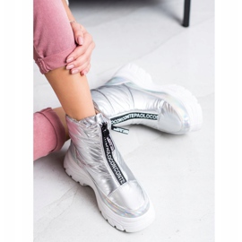 SHELOVET Snježne čizme na klizaču srebro 1