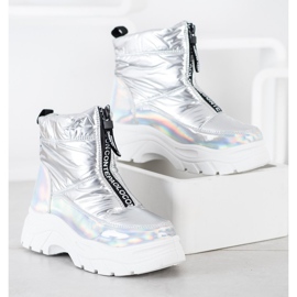 SHELOVET Snježne čizme na klizaču srebro 2