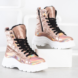 SHELOVET Modne prošivene zamke zlatni 1