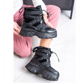 SHELOVET Crne čizme za snijeg sa zagrijavanjem crno 2