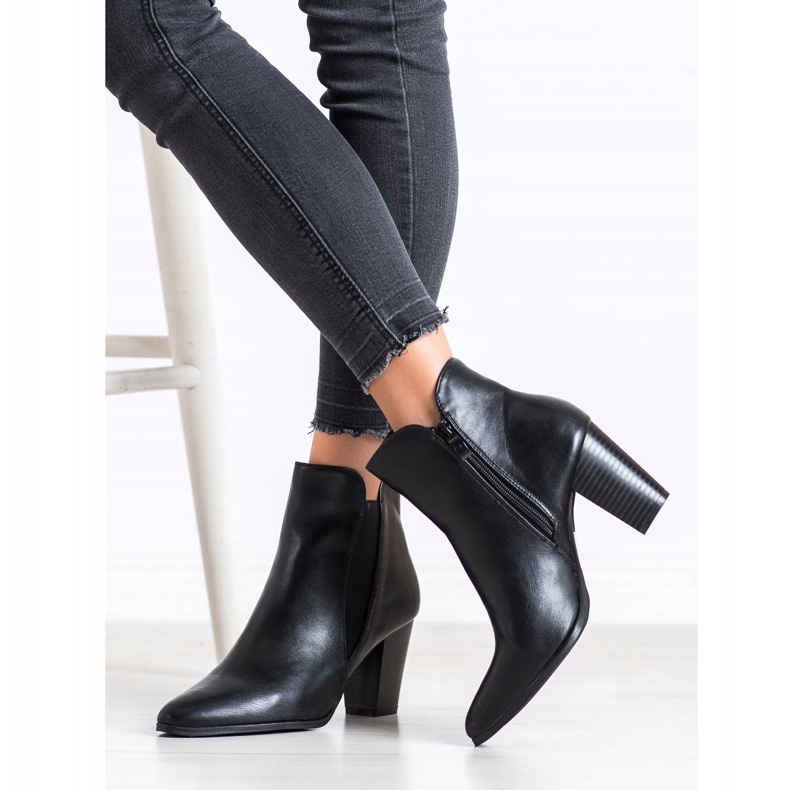 SHELOVET Tople čizme na postu crno 2