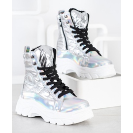 SHELOVET Modne prošivene zamke srebro 1