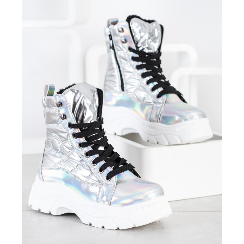 SHELOVET Modne prošivene zamke srebro 1