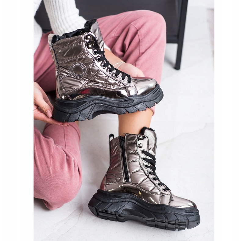 SHELOVET Modne prošivene zamke siva 1