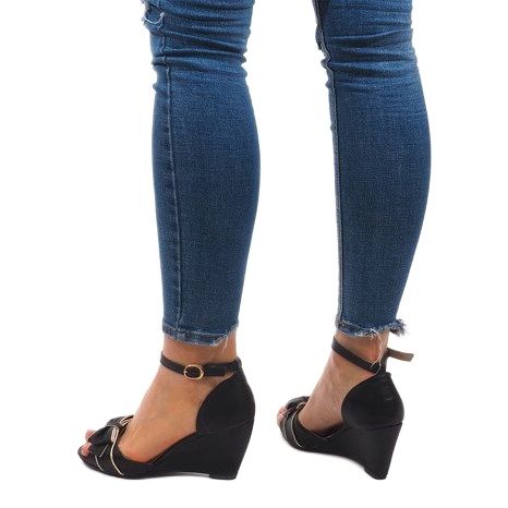 Sandale na klin F1-43 Crna 2