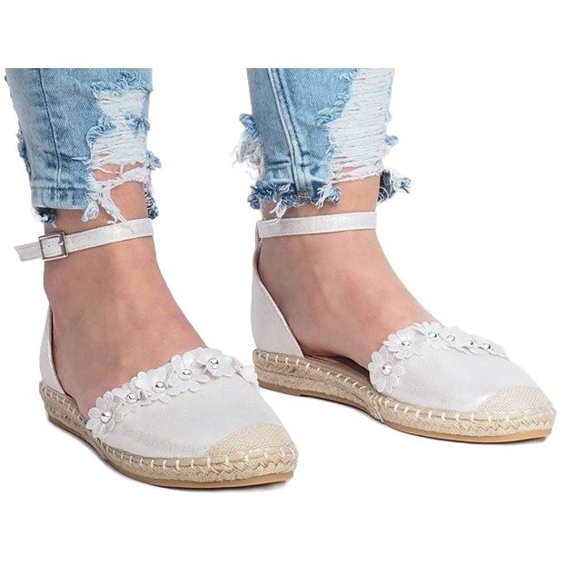 Srebrne espadrile s cvijećem LL6271 srebro 1