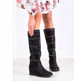 Seastar Klizne čizme na klin crno 1