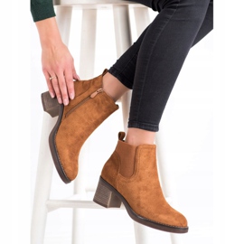 Seastar Čizme s visokom potpeticom od antilopa smeđa žuta boja 1