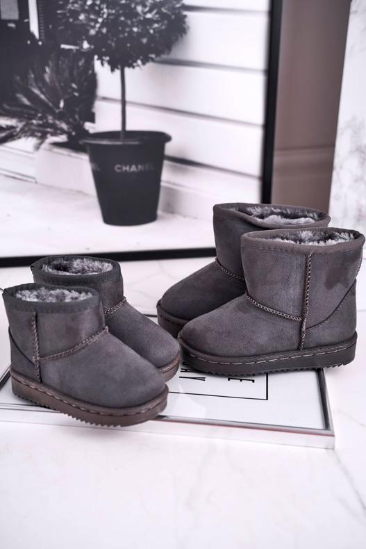 Tople dječje snježne čizme za mlade Grey Gooby siva 3