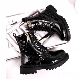 FRROCK Dječje čizme zagrijane krznom, lakirane u crnoj boji Reci ti crna 2