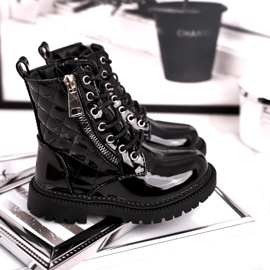 FRROCK Dječje čizme zagrijane krznom, lakirane u crnoj boji Reci ti crna 1