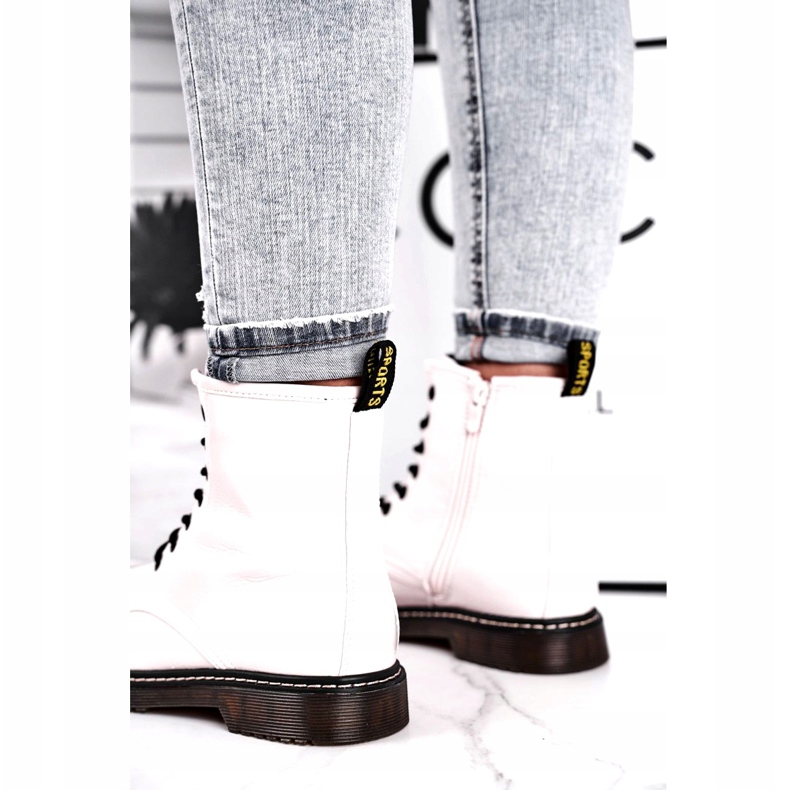 Evento Ženske čizme, lakirane bijele čizme 20bt35-3001 bijela 3