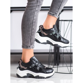 SHELOVET Udobne tenisice od eko kože crna 1