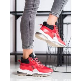 SHELOVET Modne crvene tenisice crna crvena 1