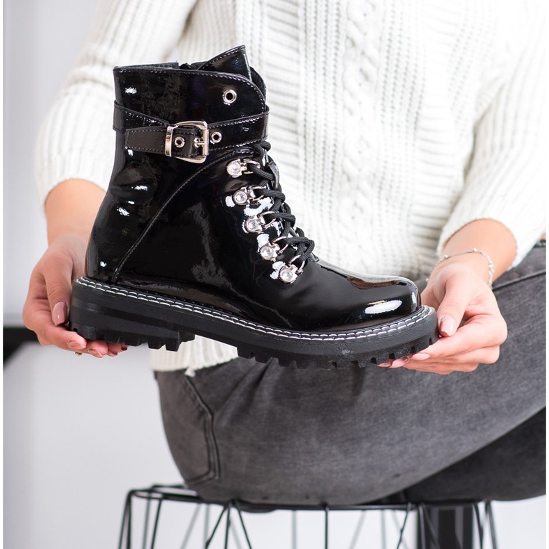 SDS Modni lakirani hvatači crno 2