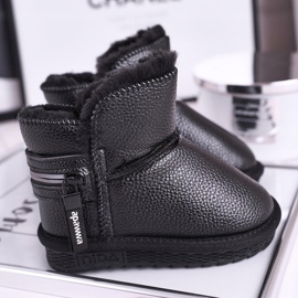 Apawwa Dječje crne tople čizme za snijeg Neka pada snijeg crna 1