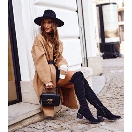 Ženske čizme do koljena eko-antilop crne Can't Stop crna 2