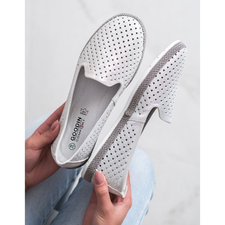 Goodin Leather Lordwork od kože bijela srebro 2