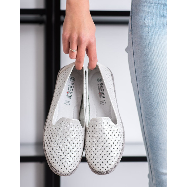 Goodin Leather Lordwork od kože bijela srebro 1