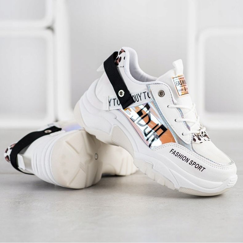 SHELOVET Modne sportske tenisice bijela smeđa crna narančasta 1