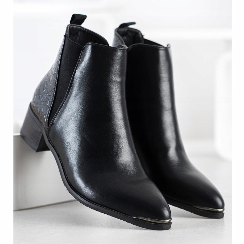 Kayla Elegantne čizme na niskom stupu crno 2