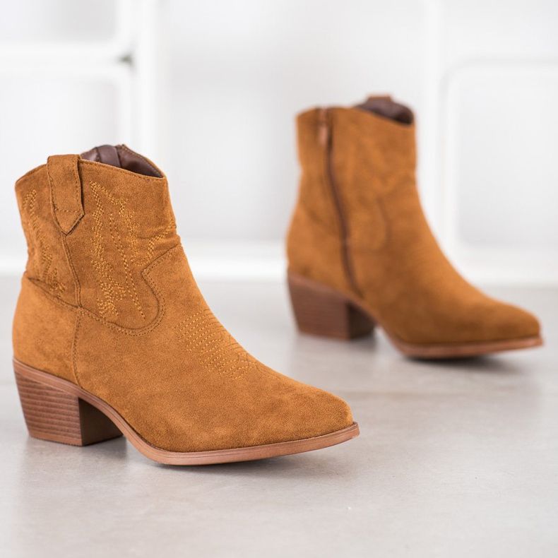 Cm Paris Elegantne kaubojske čizme od antilopa smeđa 1