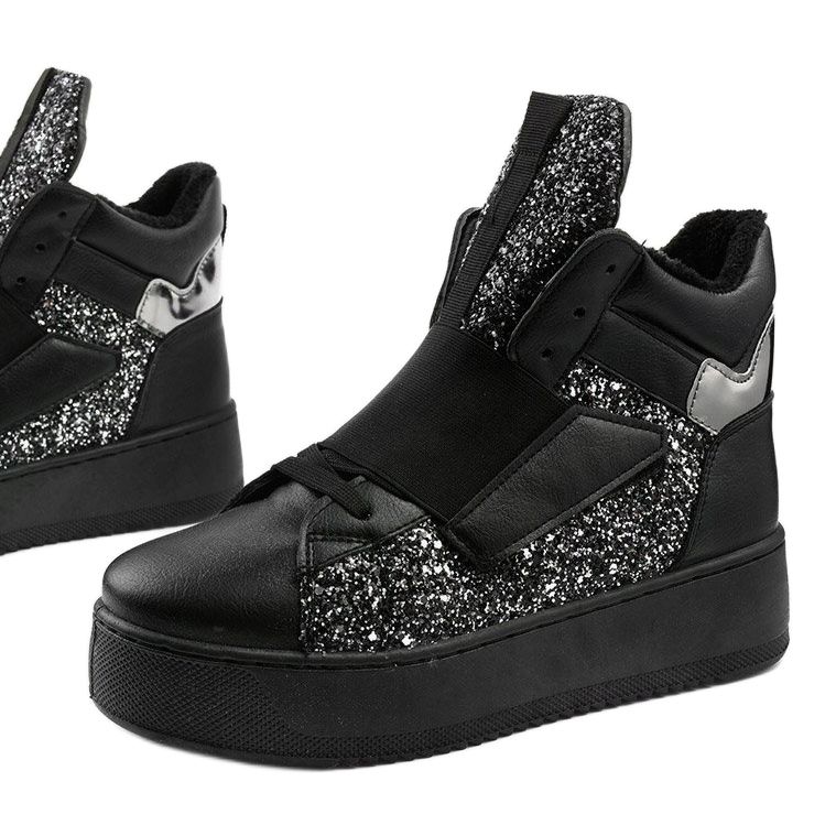 Crne čizme s izolacijom od Hentevara crna srebro 1