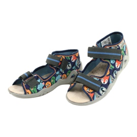 Befado žute dječje cipele 350P013 mornarsko plava plava naranča siva 3