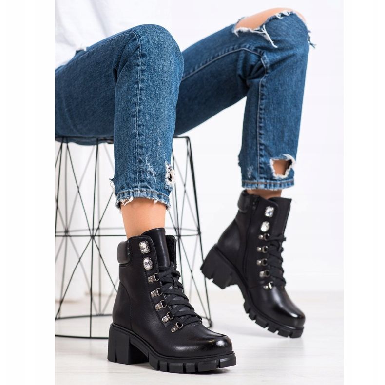 Ideal Shoes Radnici eko kože crna 1