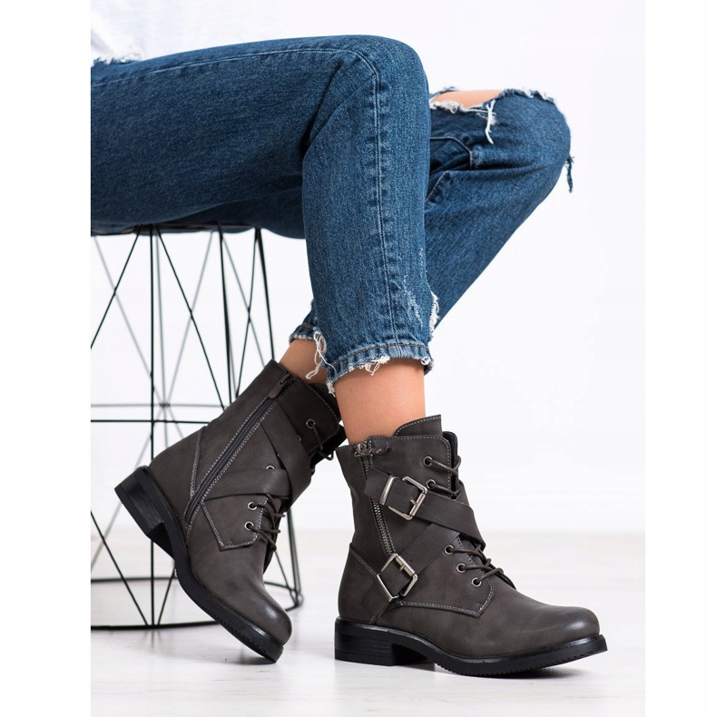 Kayla Klasični radnici s kopčama siva 2