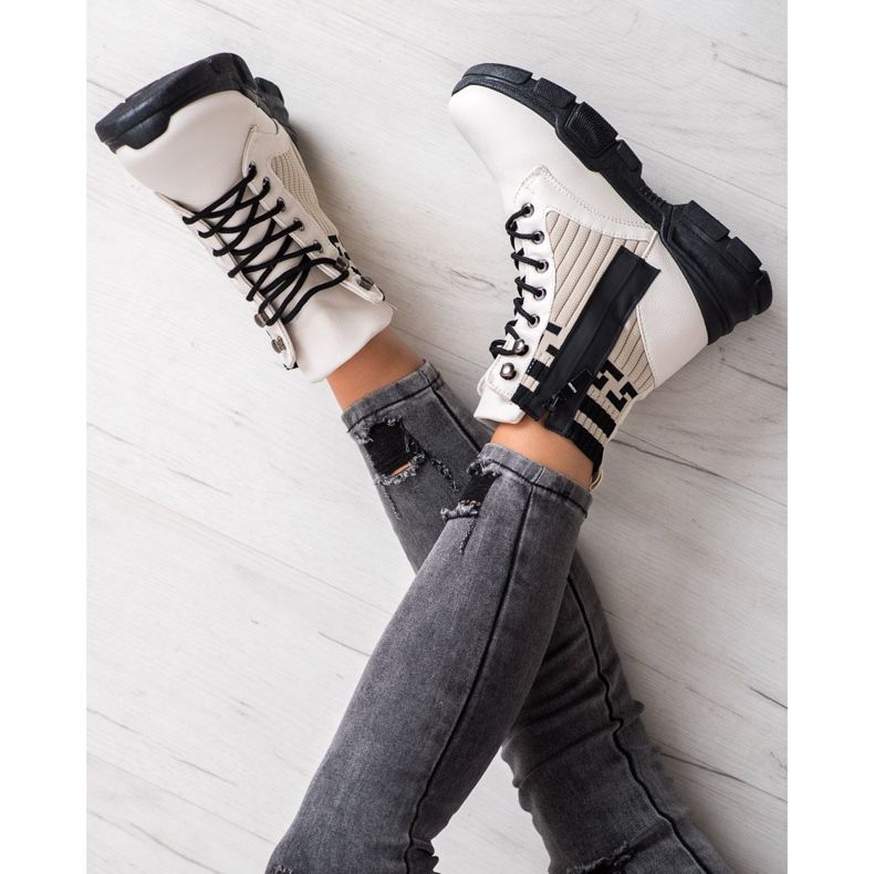 SHELOVET Modni radnici na vezanje bijela crna 2