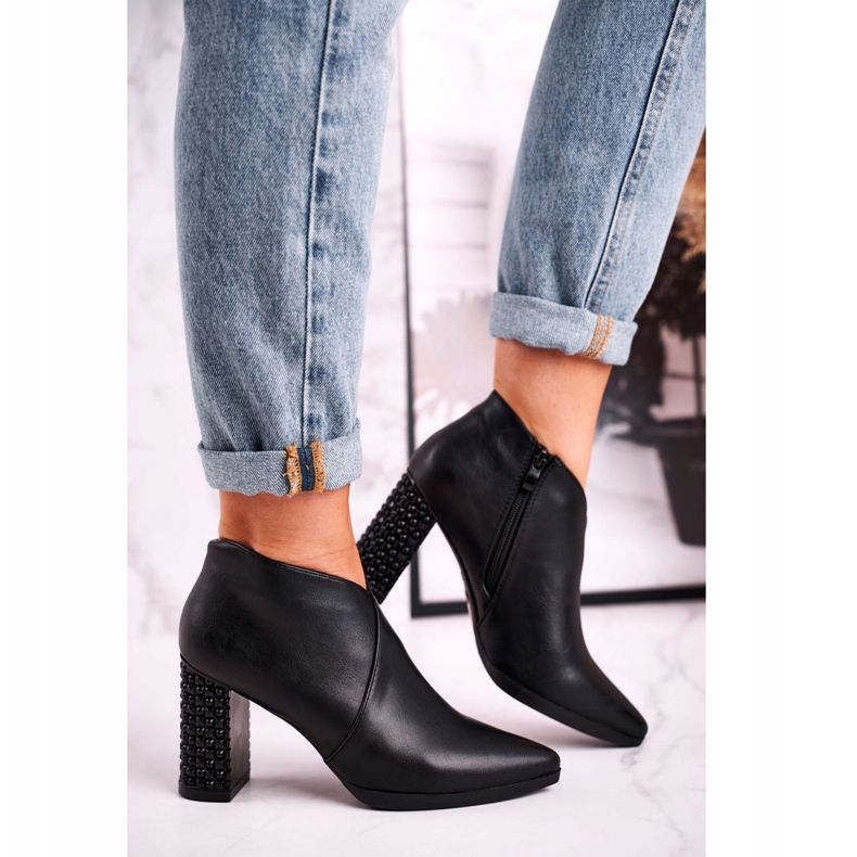 Ženske čizme na stupu Sergio Leone crne BT497 crno 2