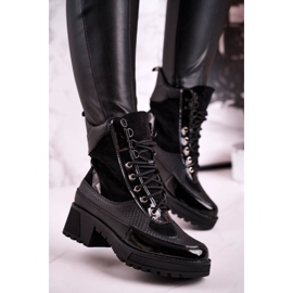 Čizme Radnici zagrijani crni ispis životinja Helena crna 2