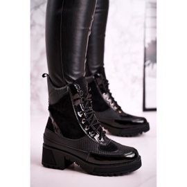 Čizme Radnici zagrijani crni ispis životinja Helena crno 1