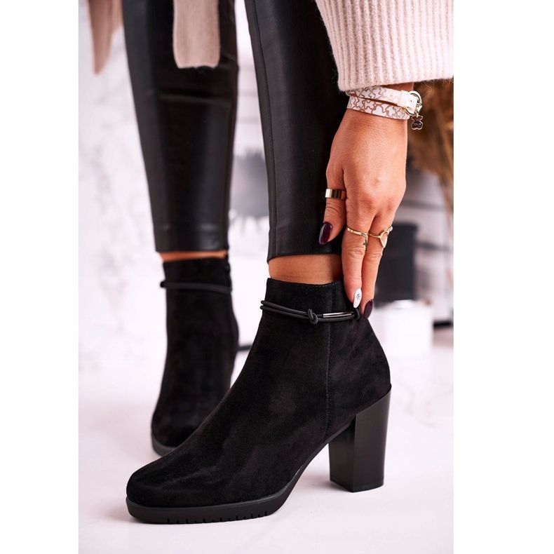 Čizme na petu Sergio Leone Suede Crna BT306 crno 2