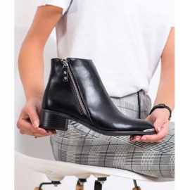 Kayla Elegantne čizme s patentnim zatvaračem crno srebro 2