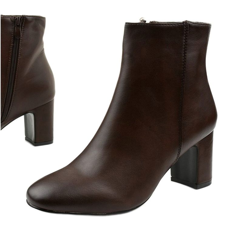 Smeđe gležnjače od eko kože na stupu Nilandaley smeđa 1