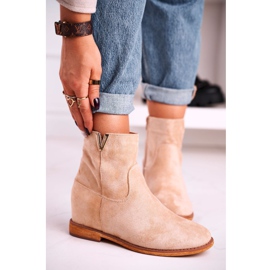 FG1 Ženske čizme do gležnja Suede Bež Vanya 1