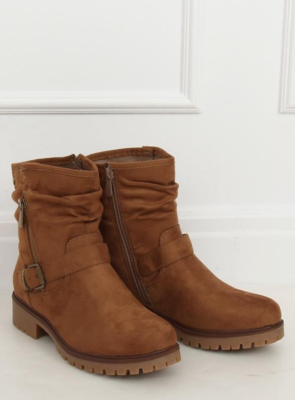 Smeđe Ženske smeđe čizme 8B911 smeđa 1