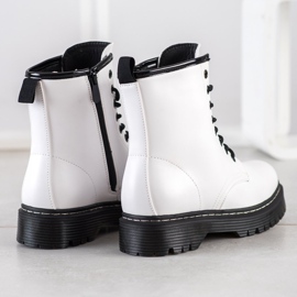 Weide Tople čizme s eko kožom bijela crno 2