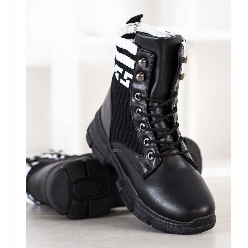 SHELOVET Modni radnici na vezanje bijela crna 1