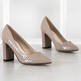 Goodin Elegantne pumpe na stupu bež 1