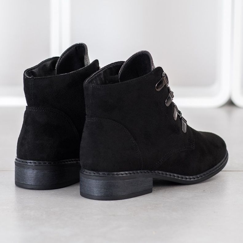 Goodin Elegantne čizme na vezanje crna srebro 1