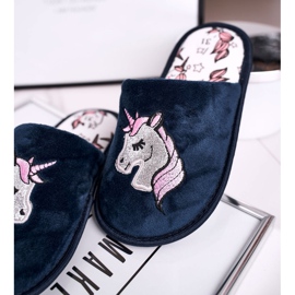 Dječje papuče s jednorogom Navy Blue Unicorn mornarsko plava 1