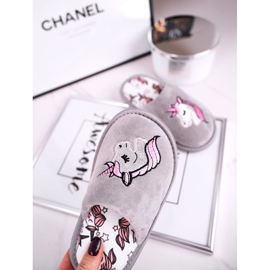 Dječje sive jednorog papuče s jednorogom siva 2